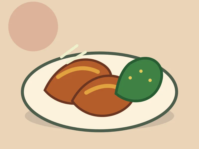 Stylized illustration of Spicy Roast Chicken with Salsa Verde