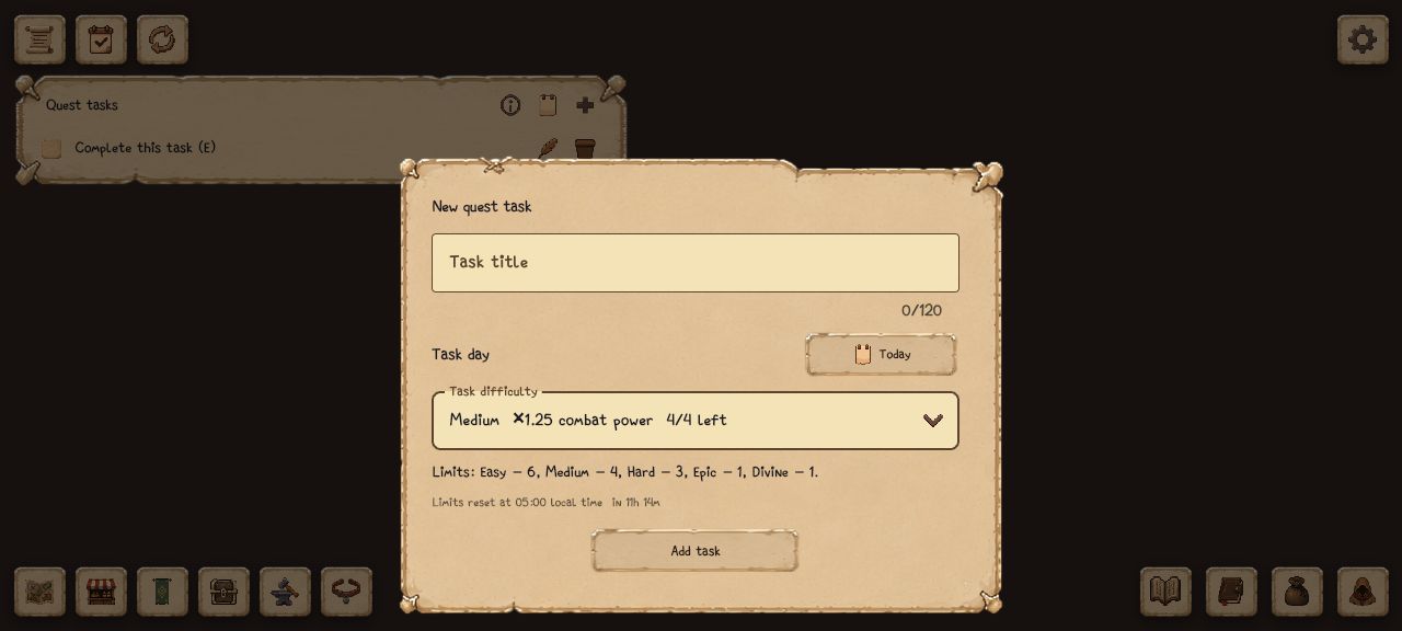 ToDo Hero — creating a new task